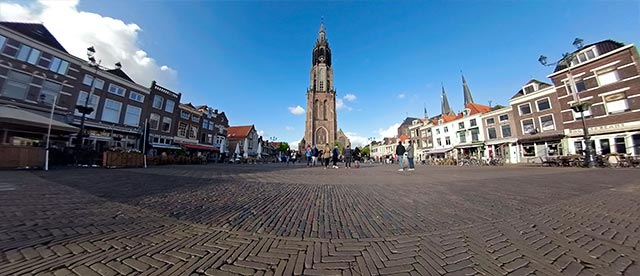 360°-VR-Panorama Nieuwe Kerk / Market / Stadhuis in Delft