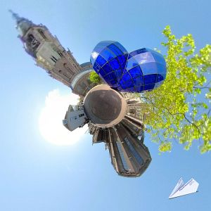 Blue heart of Delft / Nieuwe Kerk ,Little Planet - 360°-Fotografie
