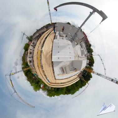 360 Grad Baustelle Bochum Luftaufnahme Tiny Planet 