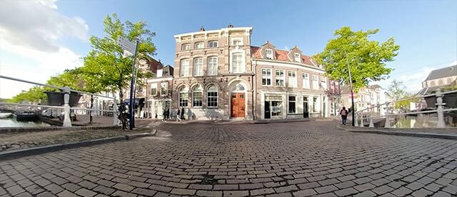 360°-VR-Panorama Lakenverwersbrug / Verwersgracht in Delft