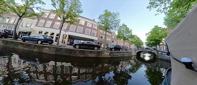 360°-VR-Panorama Terrassenboot Restaurant "De V' Voorstraat" in Delft