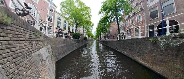 360°-VR-Panorama Heilige Geestbrug / HH Geestkerkhof in Delft