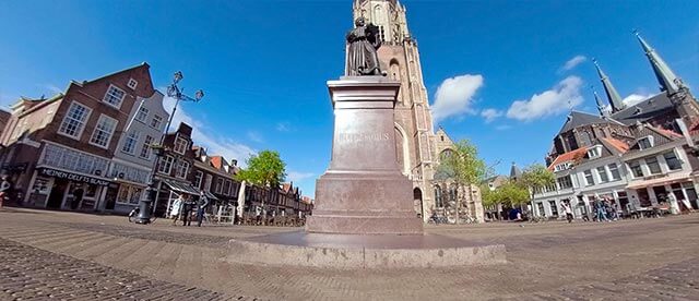 360°-VR-Panorama Hugo Grotius Standbeeld, Hugo de Groot  in Delft