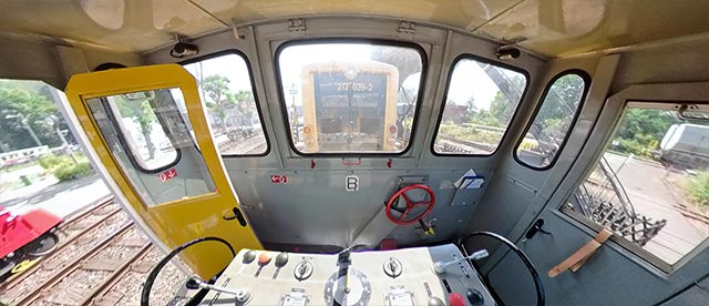 360°-VR-Panorama Kabine des Akkuschleppfahrzeug ASF 61 "Emma" im Eisenbahnmuseum Bochum