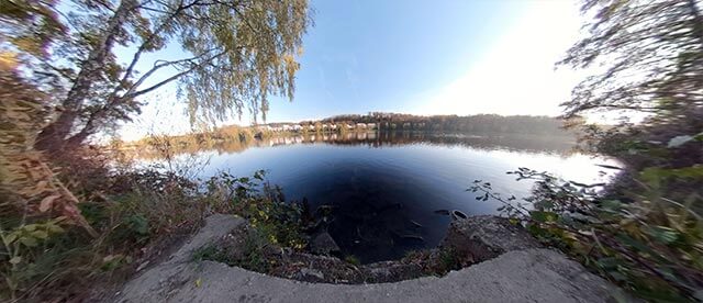 360°-Panorama im Vogelschutzgebiet Heisinger Bogen am Baldeneysee Essen mit Blick auf Hardenbergufer