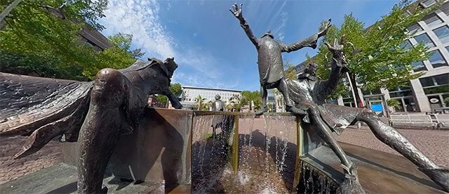 360°-Panorama vom Kortum-Brunnen in Bochum