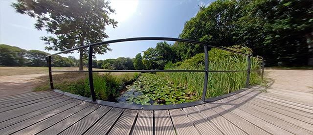 360°-VR-Panorama Beschermd landschapsgebied "De Manteling" en Kasteel Westhove in Oostkapelle (NL)