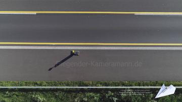 Foto mit Drohne: Luftbilder mittels Drohne einer Autobahnbaustelle für ein Bauunternehmen