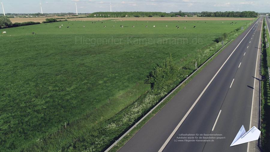 Luftbilder mittels Drohne einer Autobahnbaustelle für ein Bauunternehmen