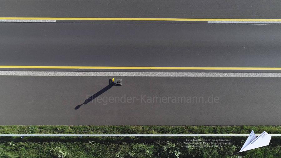 Luftbilder mittels Drohne einer Autobahnbaustelle für ein Bauunternehmen