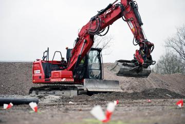 Foto mit Drohne: Als Baustellenfototgrafen haben wir Tiefbauarbeiten dokumentiert.