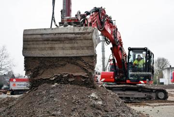 Foto mit Drohne: Als Baustellenfototgrafen haben wir Tiefbauarbeiten dokumentiert.