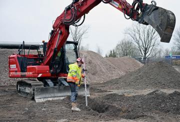 Foto mit Drohne: Als Baustellenfototgrafen haben wir Tiefbauarbeiten dokumentiert.