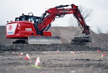 Foto mit Drohne: Als Baustellenfototgrafen haben wir Tiefbauarbeiten dokumentiert.