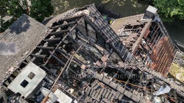 Foto mit Drohne: Luftaufnahmen Brandinspektion Drohne Brandschaden