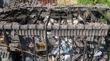 Foto mit Drohne: Luftaufnahmen Brandinspektion Drohne Brandschaden