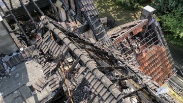 Foto mit Drohne: Luftaufnahmen Brandinspektion Drohne Brandschaden