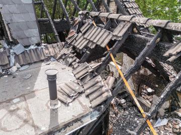 Foto mit Drohne: Luftaufnahmen Brandinspektion Drohne Brandschaden