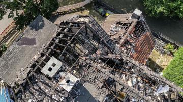 Foto mit Drohne: Luftaufnahmen Brandinspektion Drohne Brandschaden