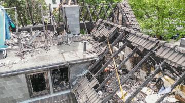 Foto mit Drohne: Luftaufnahmen Brandinspektion Drohne Brandschaden