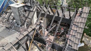 Foto mit Drohne: Luftaufnahmen Brandinspektion Drohne Brandschaden
