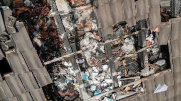 Foto mit Drohne: Luftaufnahmen Brandinspektion Drohne Brandschaden