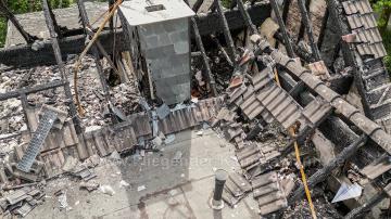 Foto mit Drohne: Luftaufnahmen Brandinspektion Drohne Brandschaden