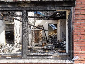 Foto mit Drohne: Luftaufnahmen Brandinspektion Drohne Brandschaden
