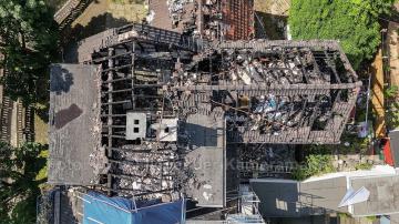 Foto mit Drohne: Luftaufnahmen Brandinspektion Drohne Brandschaden