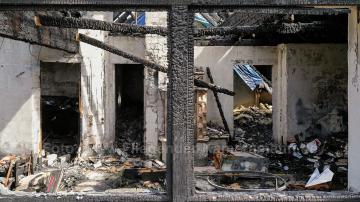 Foto mit Drohne: Luftaufnahmen Brandinspektion Drohne Brandschaden