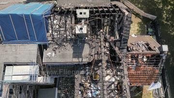 Foto mit Drohne: Luftaufnahmen Brandinspektion Drohne Brandschaden