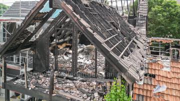 Foto mit Drohne: Luftaufnahmen Brandinspektion Drohne Brandschaden