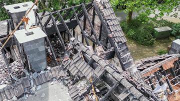 Foto mit Drohne: Luftaufnahmen Brandinspektion Drohne Brandschaden