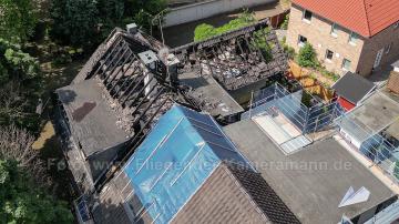 Foto mit Drohne: Luftaufnahmen Brandinspektion Drohne Brandschaden