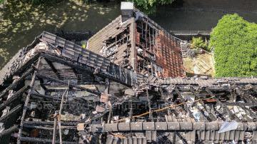 Foto mit Drohne: Luftaufnahmen Brandinspektion Drohne Brandschaden