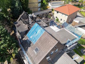 Foto mit Drohne: Luftaufnahmen Brandinspektion Drohne Brandschaden