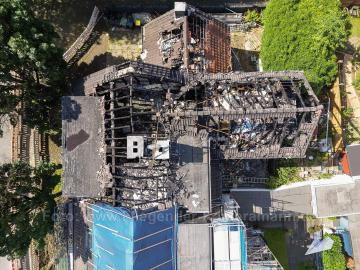 Foto mit Drohne: Luftaufnahmen Brandinspektion Drohne Brandschaden
