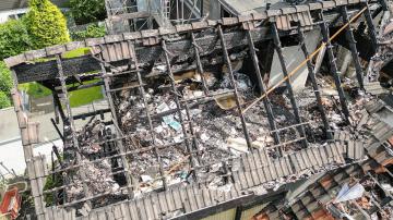 Foto mit Drohne: Luftaufnahmen Brandinspektion Drohne Brandschaden