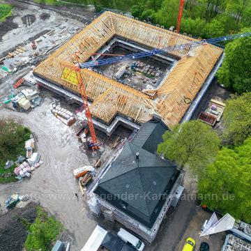 Luftaufnahmen der Umbauarbeiten am Lennershof in Bochum-Querenburg