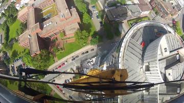 Luftaufnahmen vom Exzenterhaus Bochum und der Großbaustelle Oskar-Hoffmann-Straße / Universitätsstraße in Bochum