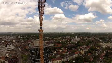 Luftaufnahmen vom Exzenterhaus Bochum und der Großbaustelle Oskar-Hoffmann-Straße / Universitätsstraße in Bochum