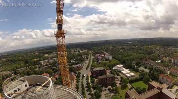 Luftaufnahmen vom Exzenterhaus Bochum und der Großbaustelle Oskar-Hoffmann-Straße / Universitätsstraße in Bochum