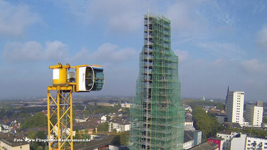 Luftbilder / Luftaufnahmen mit Drohne von Baustelle des Musikforum Bochum