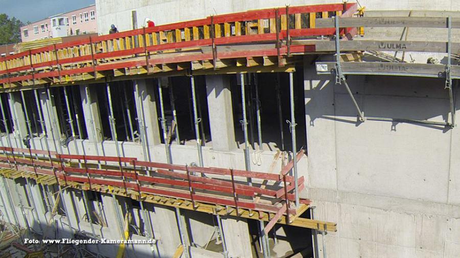 Luftbilder / Luftaufnahmen mit Drohne von Baustelle des Musikforum Bochum