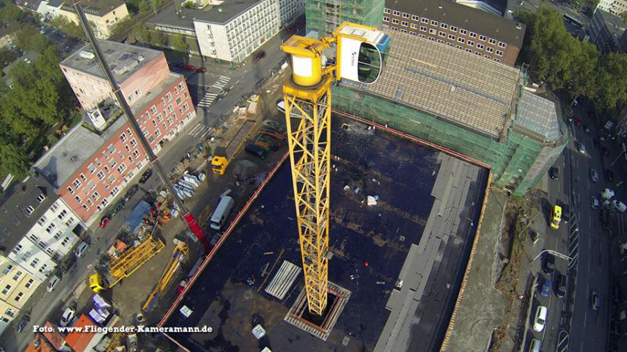Luftbilder / Luftaufnahmen mit Drohne von Baustelle des Musikforum Bochum