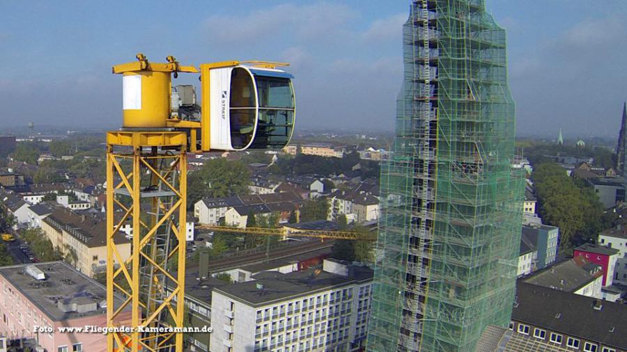Luftbilder / Luftaufnahmen mit Drohne von Baustelle des Musikforum Bochum