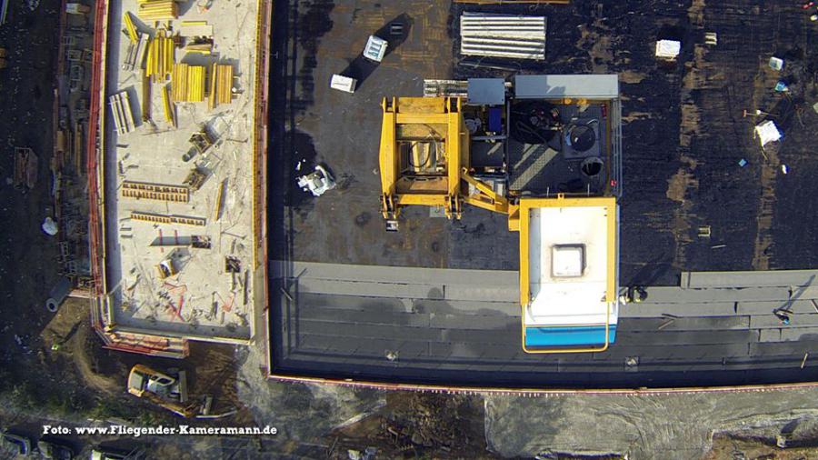 Luftbilder / Luftaufnahmen mit Drohne von Baustelle des Musikforum Bochum