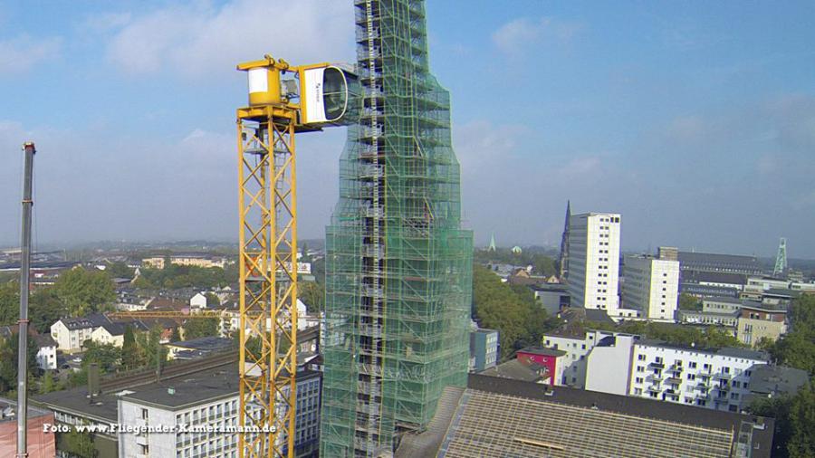 Luftbilder / Luftaufnahmen mit Drohne von Baustelle des Musikforum Bochum
