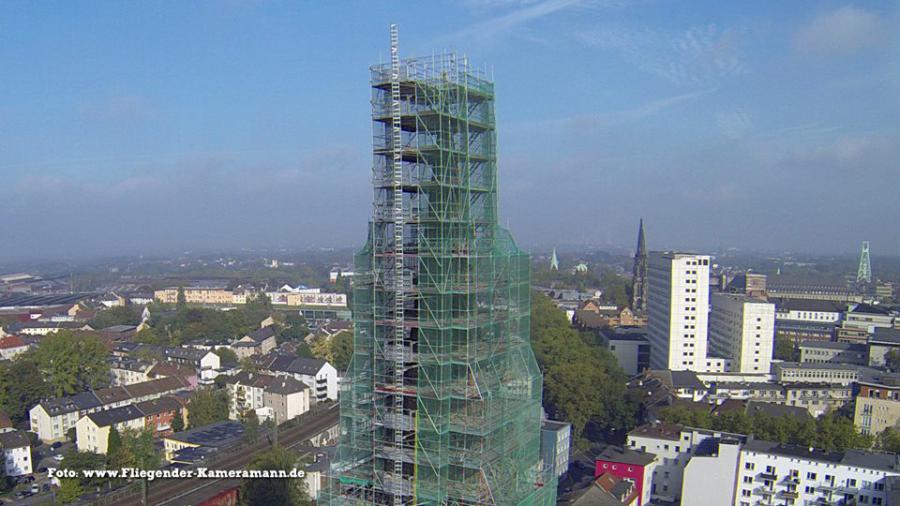 Luftbilder / Luftaufnahmen mit Drohne von Baustelle des Musikforum Bochum