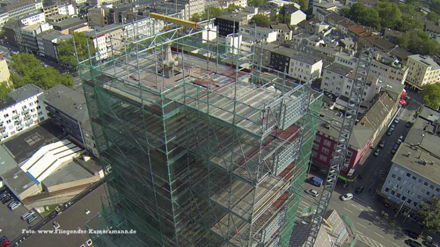 Luftbilder / Luftaufnahmen mit Drohne von Baustelle des Musikforum Bochum